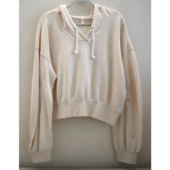FP Movement OB2080058 Women's Sz S Beige Playbook Cropped Pullover Hoodie - Picture 1 of 10